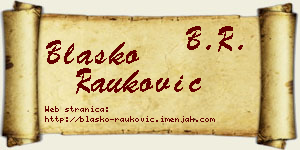 Blaško Rauković vizit kartica